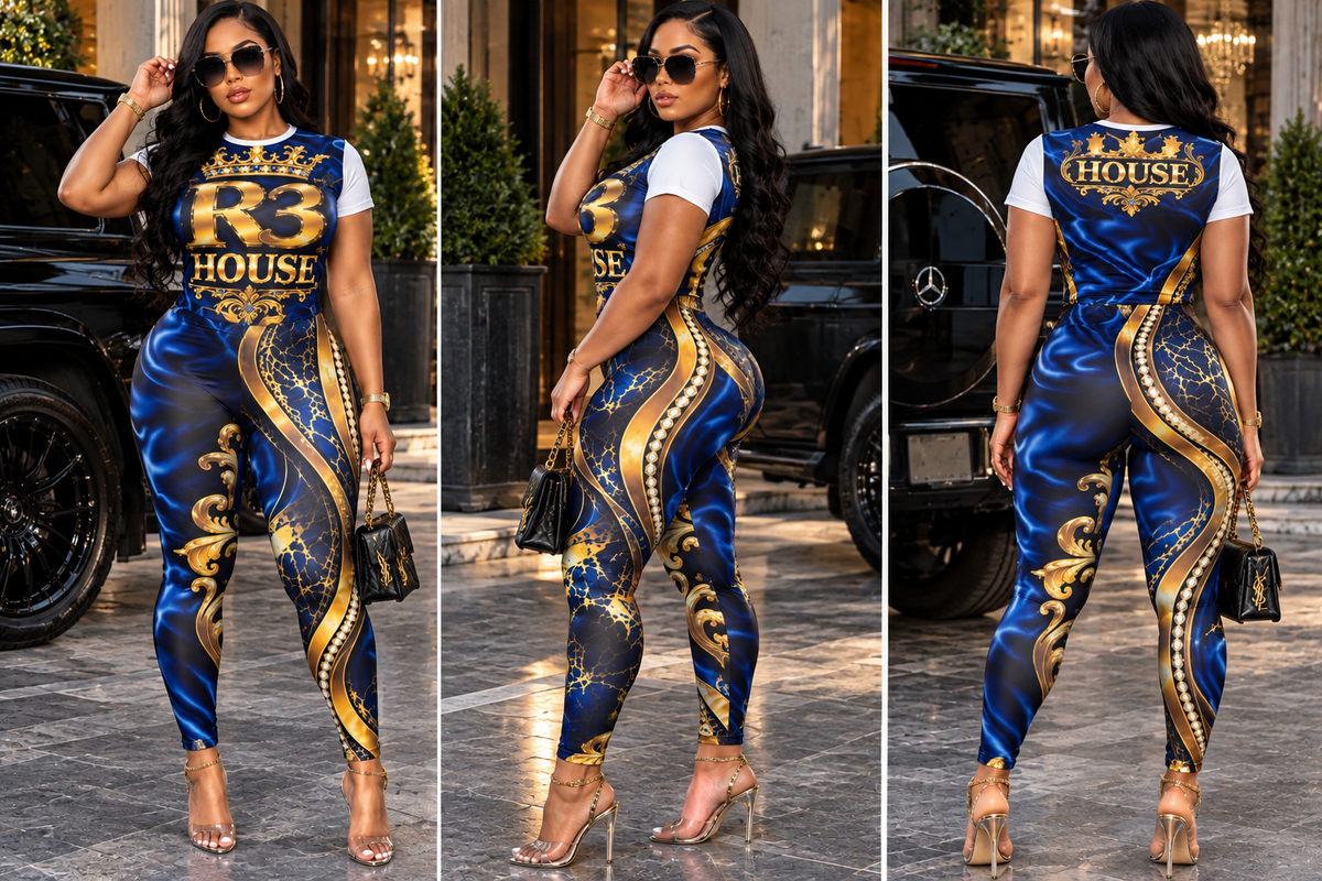 R3 HOUSE WOMENS BLUE & GOLD SET