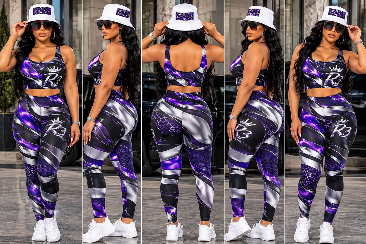 R3 HOUSE PURPLE WHITE SET