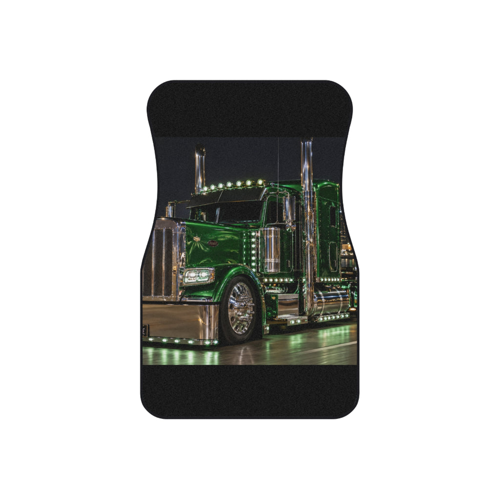 Green Semi Truck Car Mats (Set of 4) — Heavy Duty Custom Truck Floor Mats