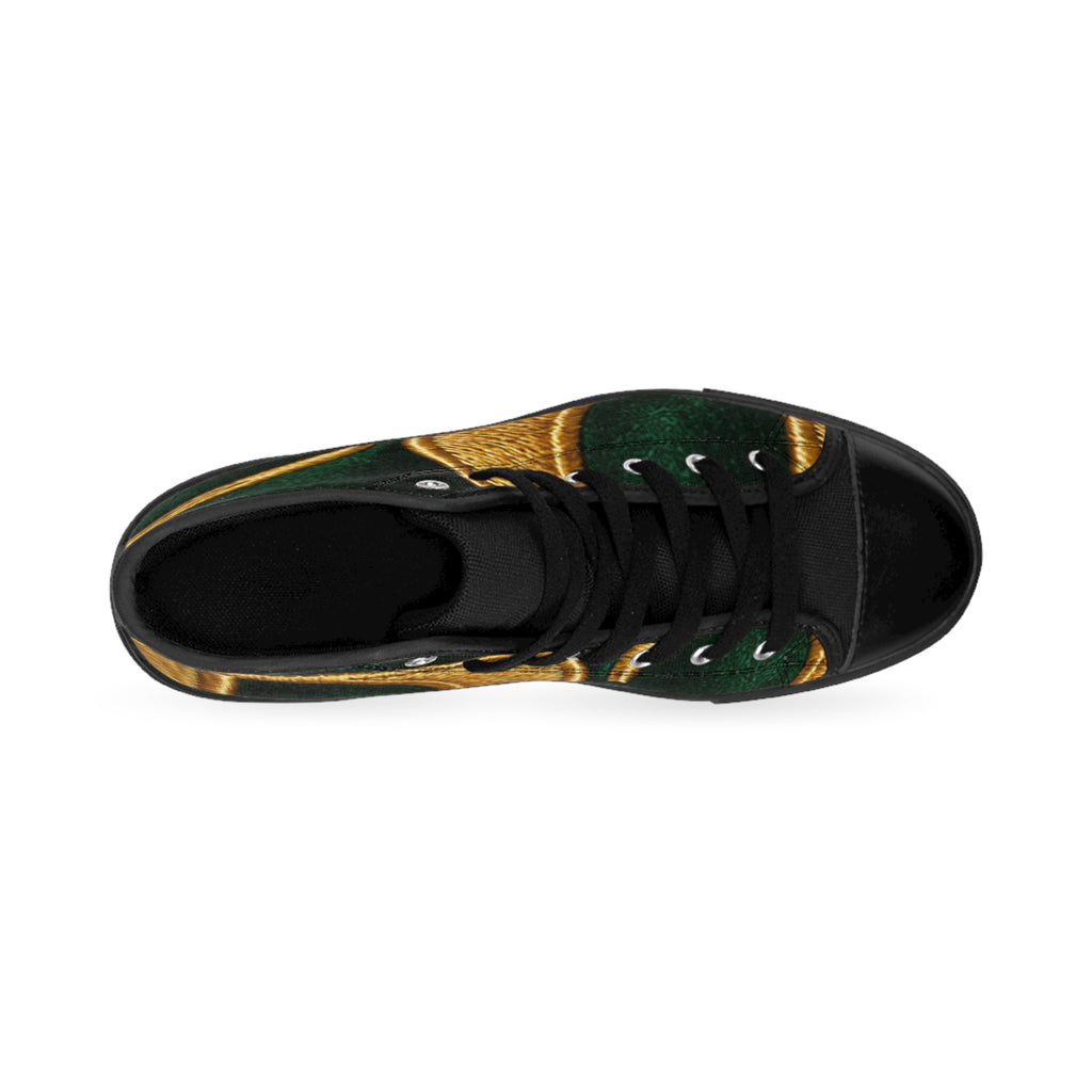 RIGGS 360 Green & Gold Crescent High-Top Sneakers — Men’s  Classic Canvas Shoes