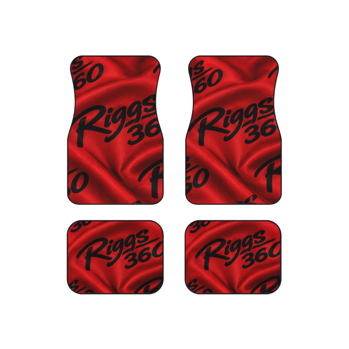 RIGGS 360 Custom Red Satin Logo Car Mats (Set of 4)