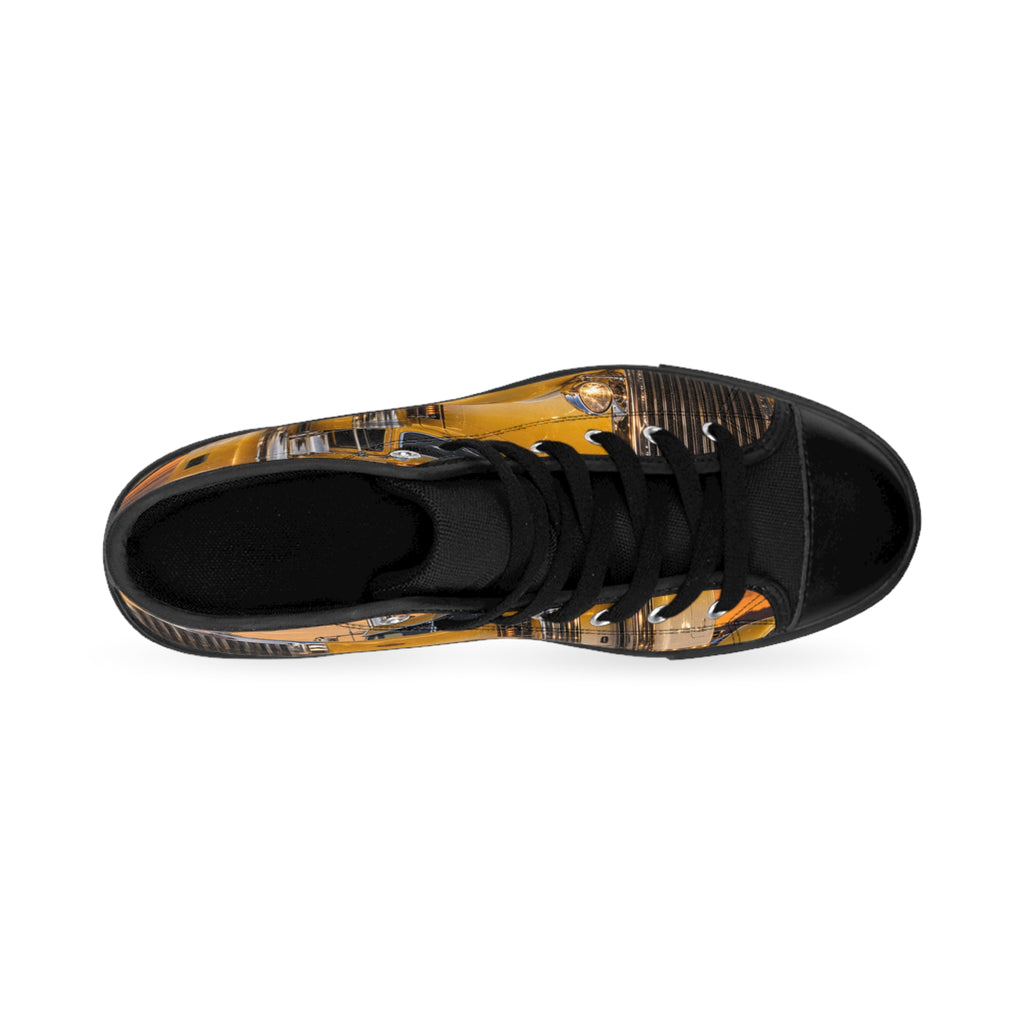 RIGGS 360 Yellow Semi Truck High-Top Sneakers — Men's Classic Truck Driver Shoes