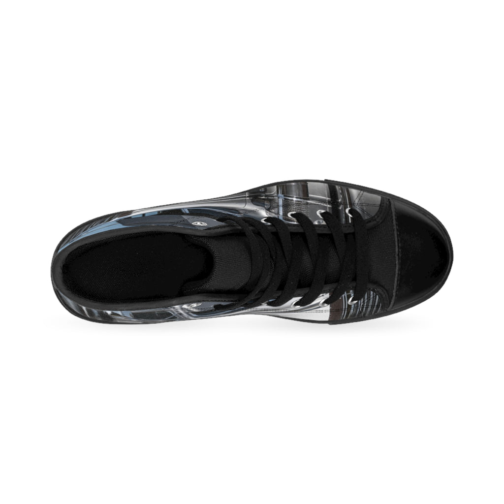 RIGGS 360 Classic High-Top Sneakers — Industrial Metal Train Photo Print