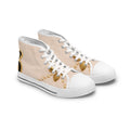 Women's High Top Sneakers — Elegant Pearl & Gold Floral Print