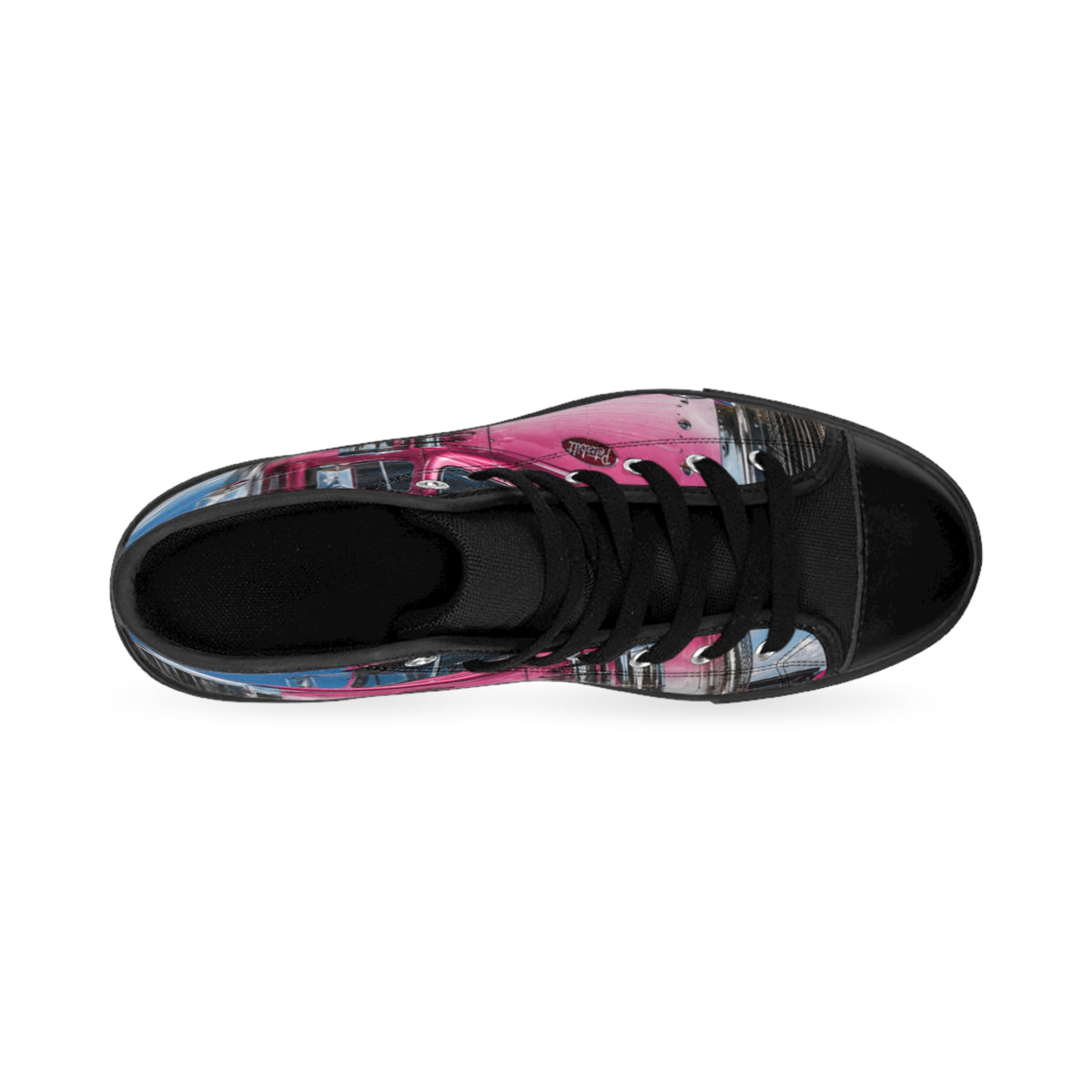 Truck Graphic High-Top Sneakers — Pink Semi Cab Print