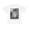 RIGGS 360 Classic White Kenworth Truck T‑Shirt — Vintage Semi Truck Photo Tee