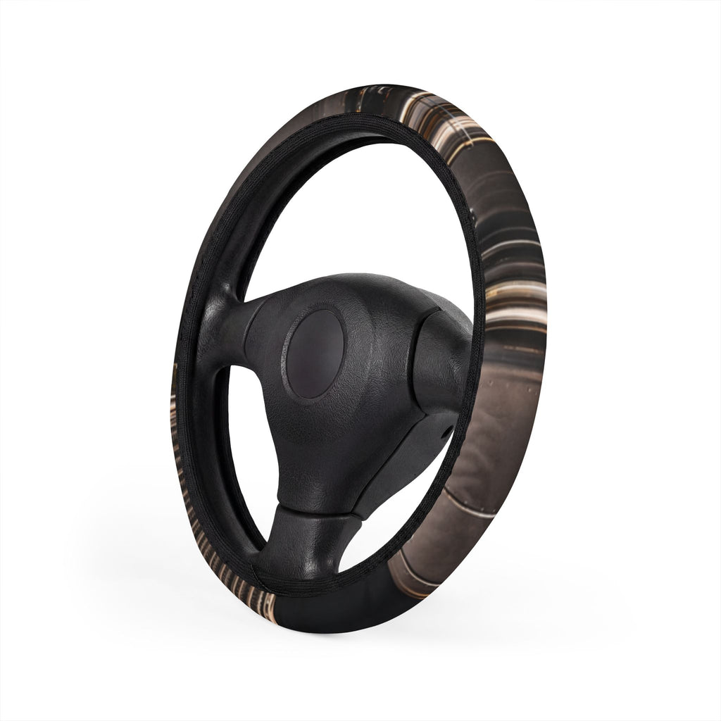 Steering Wheel Cover — Brown Wood Grain Anti-Slip Car Accessory