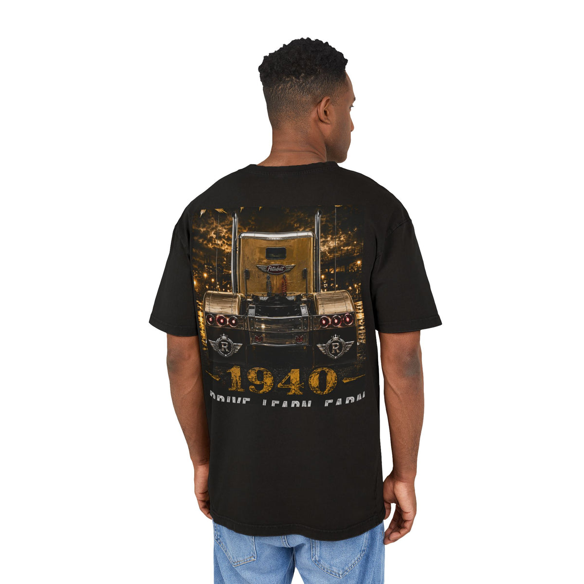 RIGGS 360 1940 Yellow Semi Truck Vintage Acid Wash Tee
