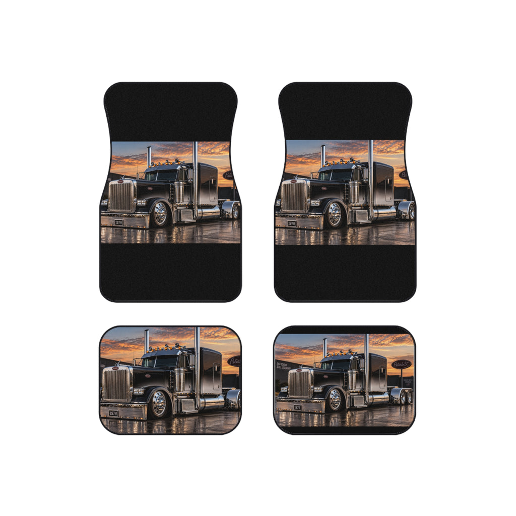 Semi Truck Car Floor Mats (Set of 4) – Heavy-Duty Trucker Interior Mats