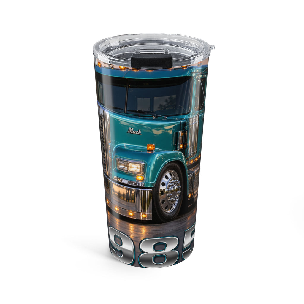 20oz Truck Tumbler — Teal Semi-Truck Travel Mug