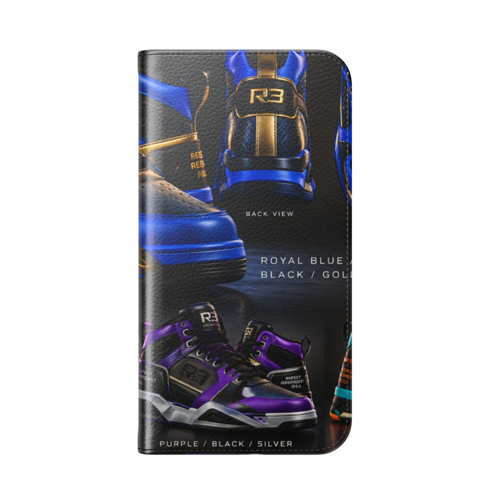 RIGGS 360 Sneaker Collage Flip Phone Case — Athletic Shoe Design Wallet Cover