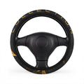 Tortoiseshell Pattern Car Steering Wheel Cover — Stylish Black & Amber Grip