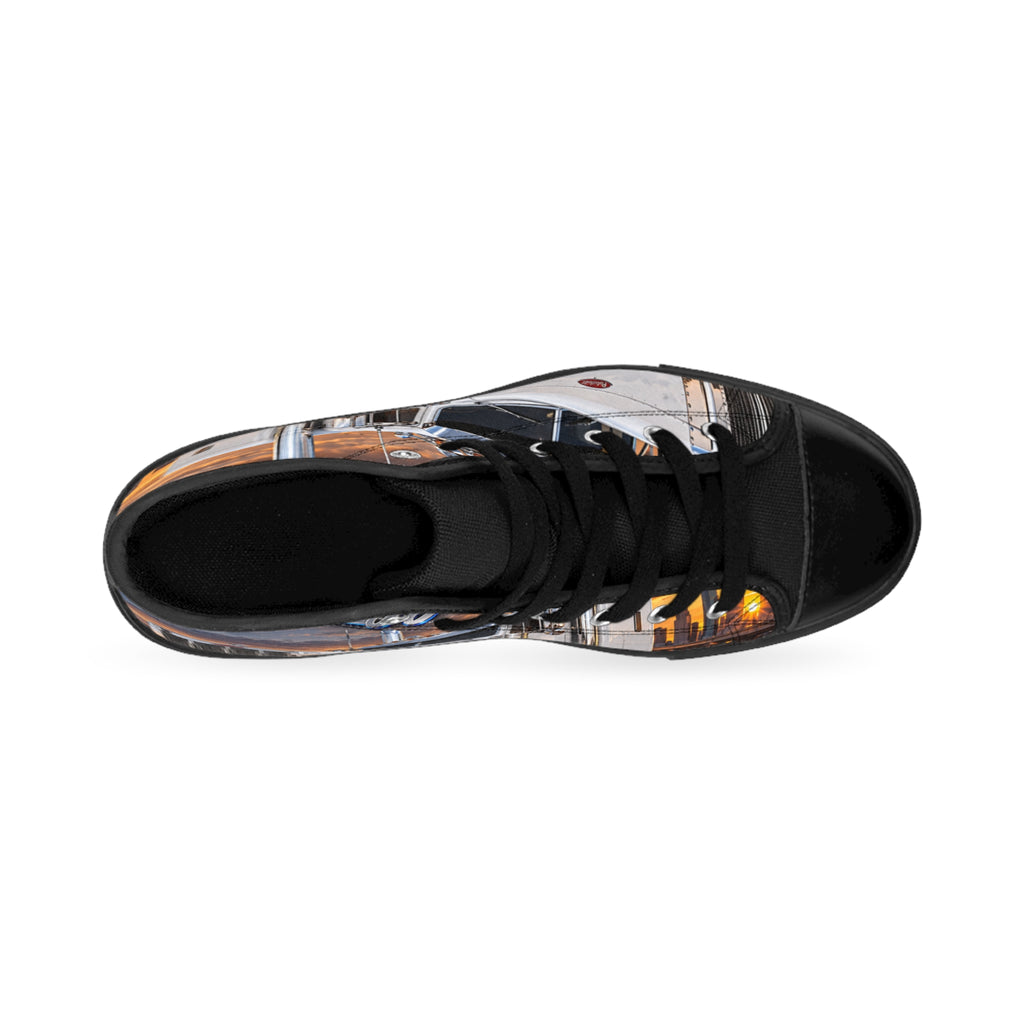 Trucker Print High-Top Sneakers — Men’s Classic Semi Truck Design