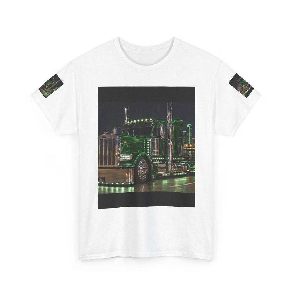 Semi Truck Tee — Green Lighted Big Rig Trucker Shirt