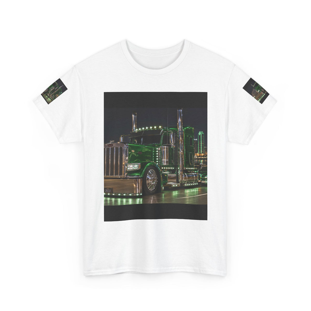 Semi Truck Tee — Green Lighted Big Rig Trucker Shirt