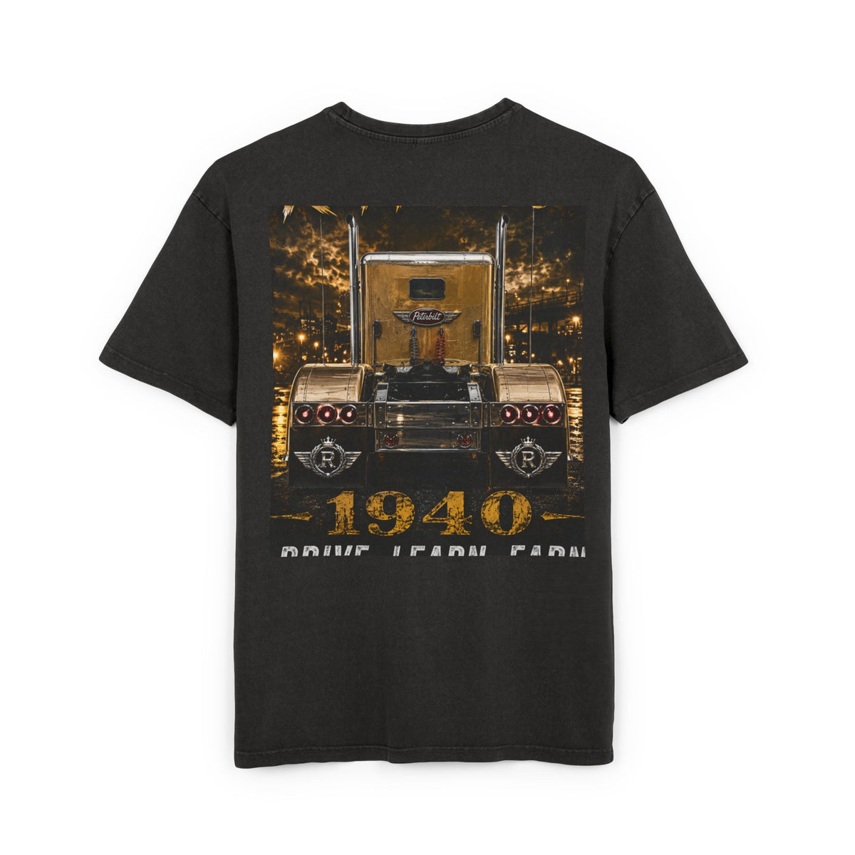RIGGS 360 1940 Yellow Semi Truck Vintage Acid Wash Tee