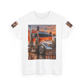 Semi-Truck Graphic Tee — Orange Big Rig Truck Shirt for Truckers & Enthusiasts