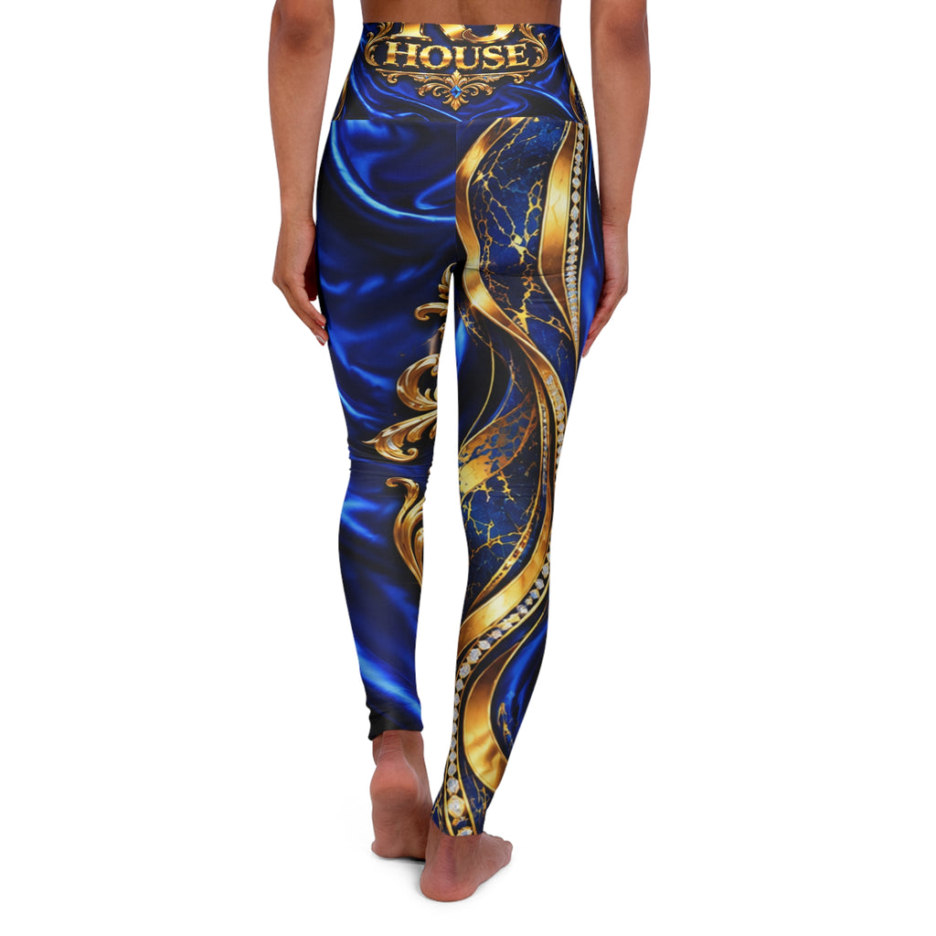 R3 HOUSE WOMENS BLUE & GOLD LEGGINS