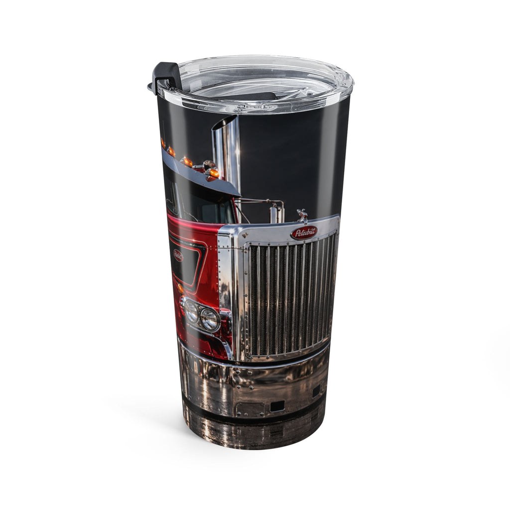 20oz Truck Tumbler — Red Big Rig Travel Cup, Trucker Gift