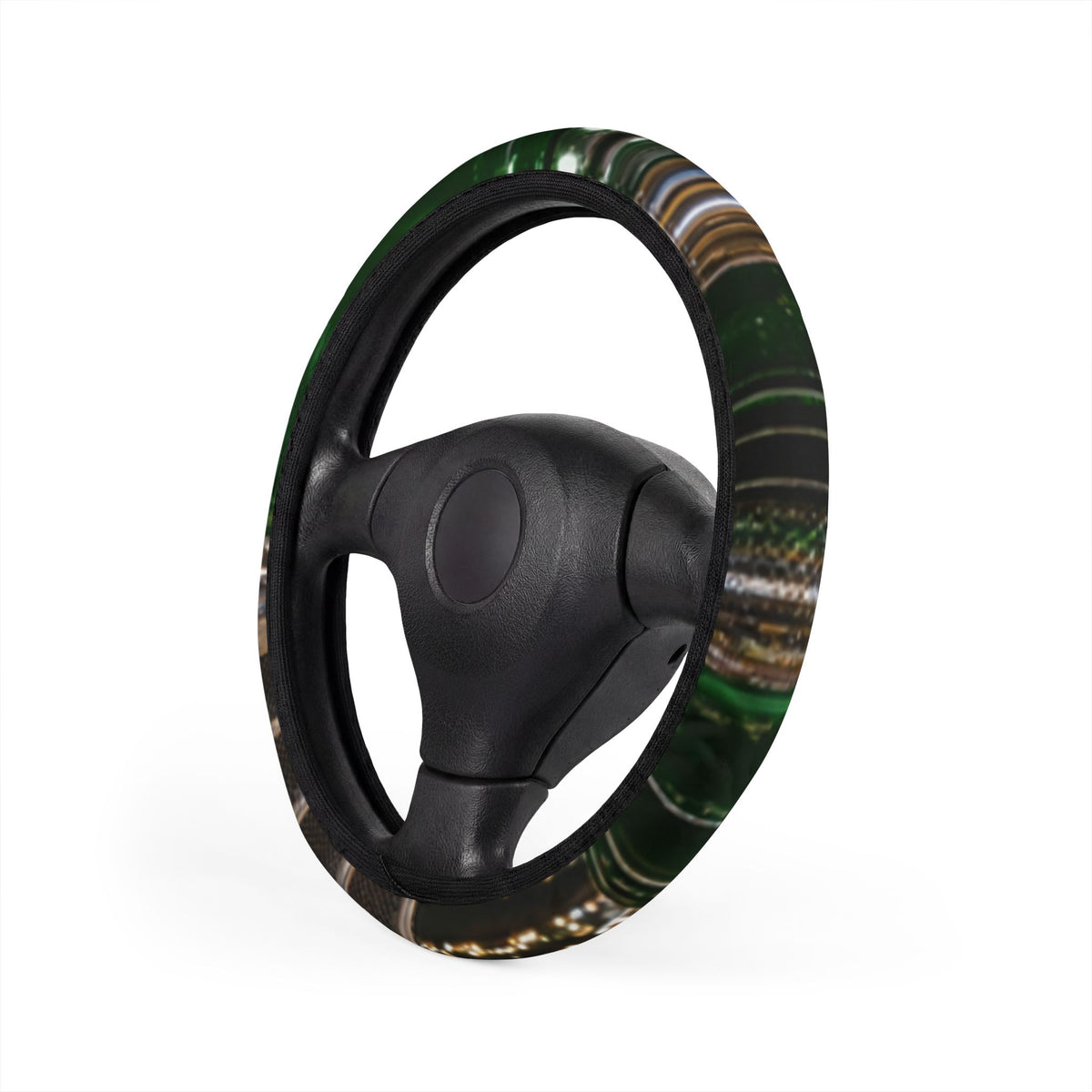 Camouflage Steering Wheel Cover — Green Camo Car Accessory, Grip & Protection