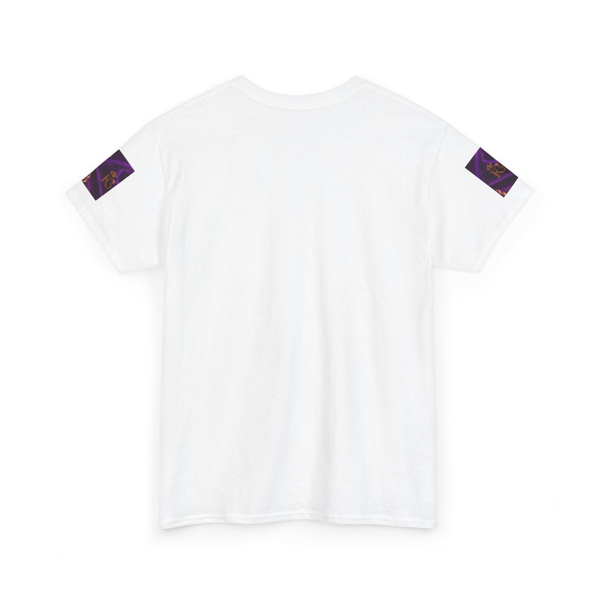 Royal R3 Crown Graphic Tee — Purple Silk Pattern Casual T‑Shirt