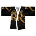 RIGGS 360 Royal Black & Gold Kimono Robe – Crown R3 Luxe Lounge Wear