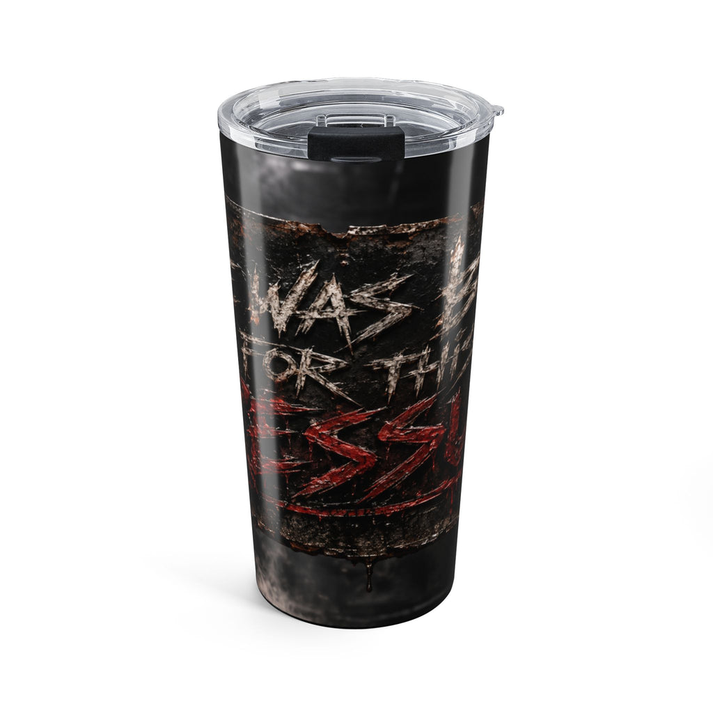 20oz Gothic Cross Tumbler – Distressed Metal & Red Sigil Travel Cup