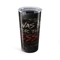 20oz Gothic Cross Tumbler – Distressed Metal & Red Sigil Travel Cup