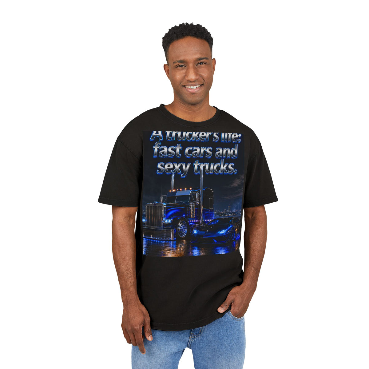 RIGGS 360 Trucker Life Acid-Wash Oversized Tee