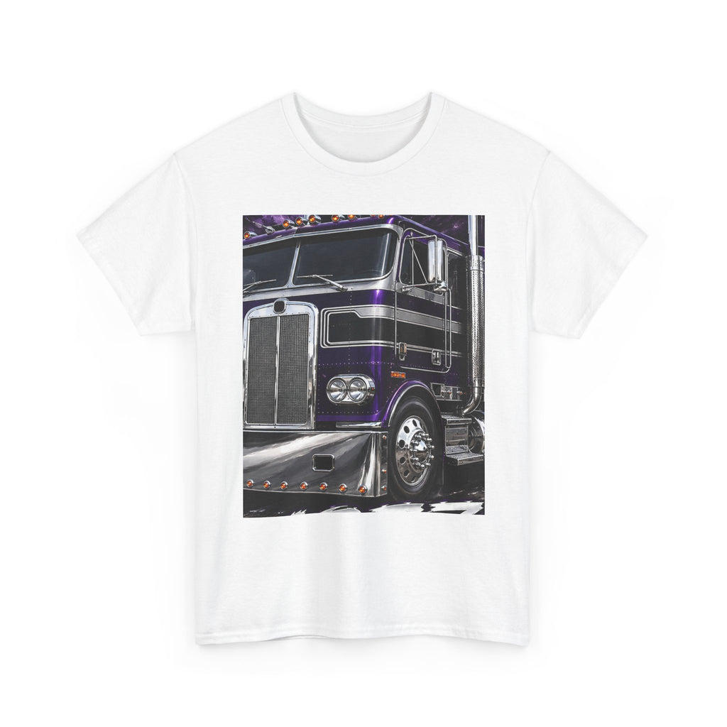 Truck Driver Graphic Tee — Purple Kenworth Big Rig Crewneck