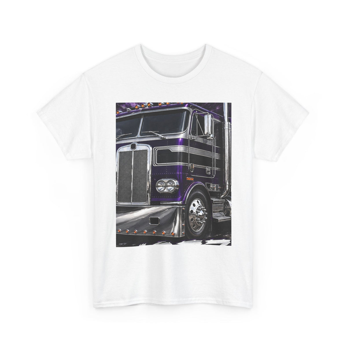 Truck Driver Graphic Tee — Purple Kenworth Big Rig Crewneck