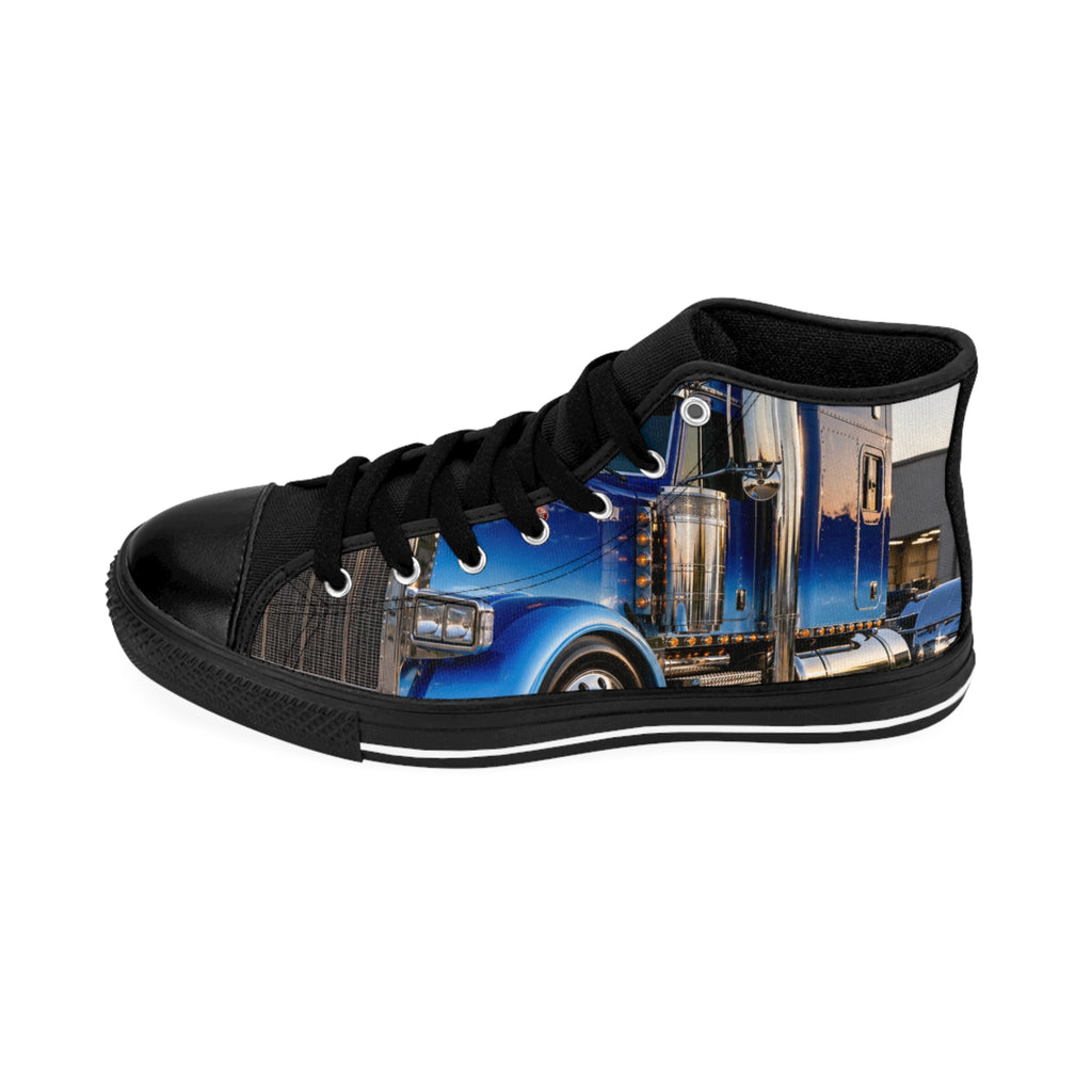 RIGGS 360 Blue Big Rig Truck High-Top Sneakers — Men's Classic Trucking Shoes