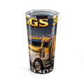 20oz Trucker Tumbler – Vintage Big Rig Sunset Travel Mug