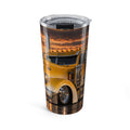 20oz Trucker Stainless Steel Tumbler — Yellow Semi Truck Sunset Design