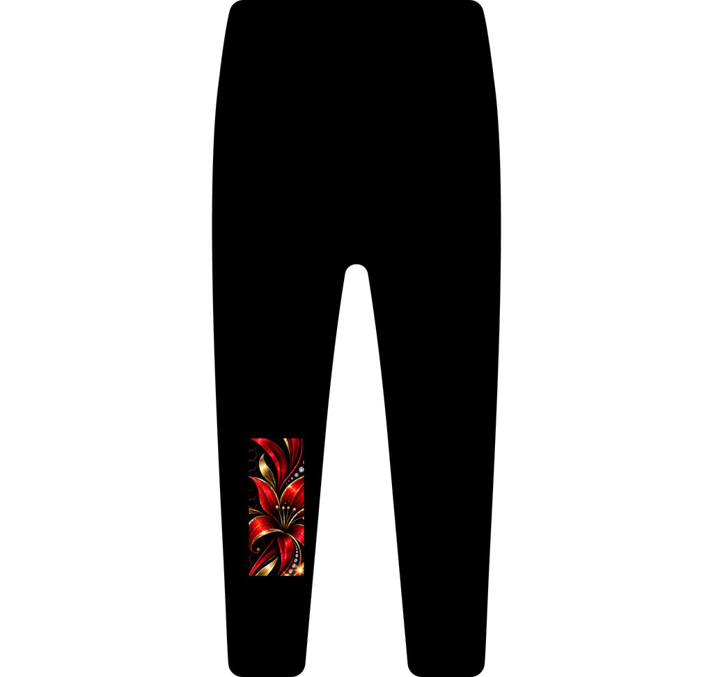 RIGGS 360 Impact Women's Leggings — Red Floral Abstract Accent