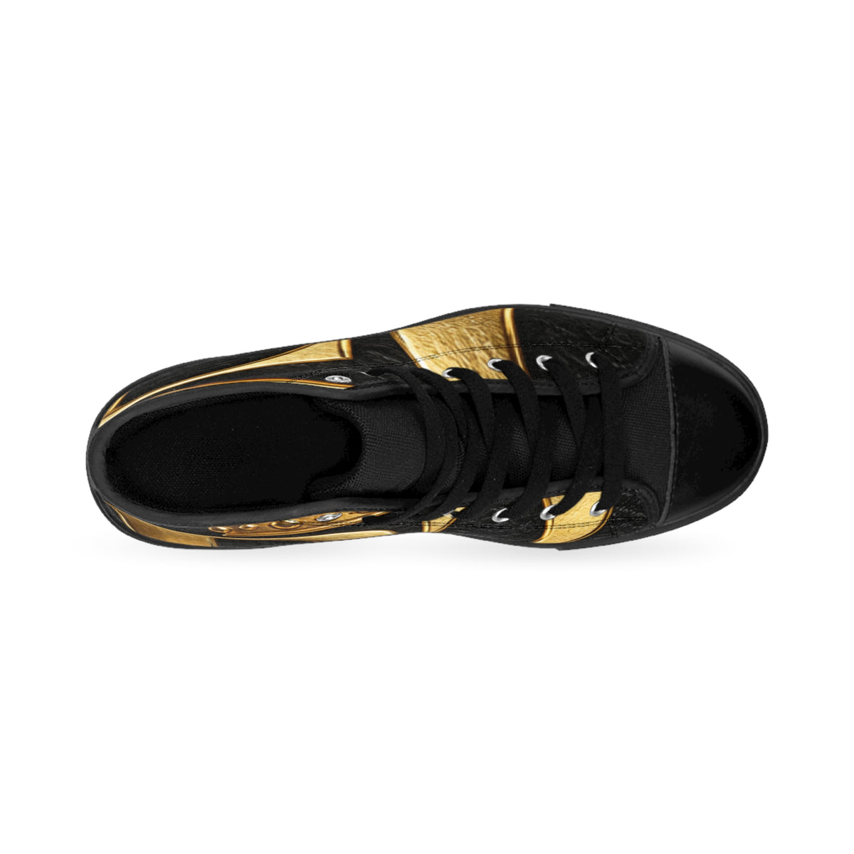 Gold Accent High-Top Sneakers — Men's Classic Fashion Trainers