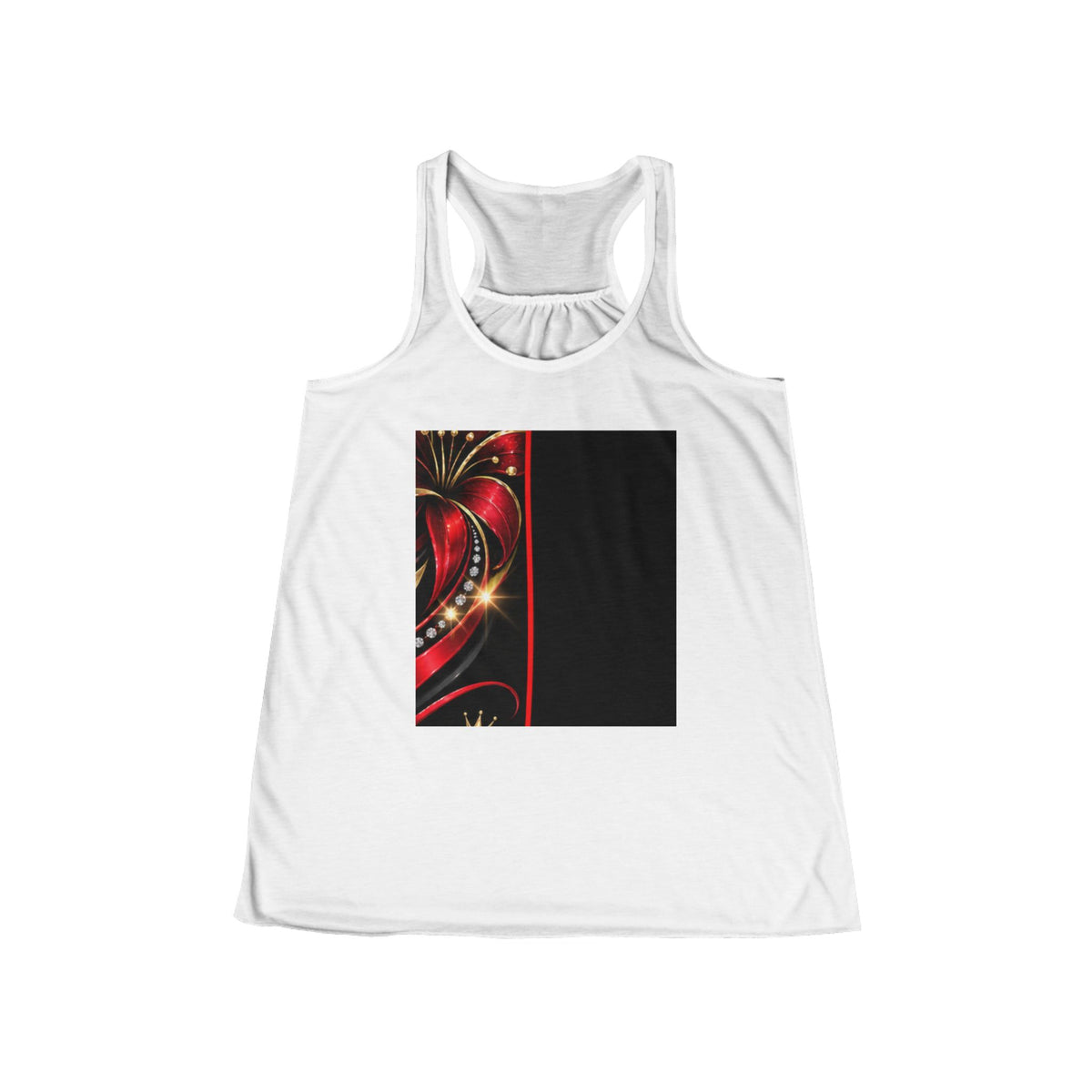RIGGS 360 Women's Heart Swirl Racerback Tank - Red Floral Valentine Vibe
