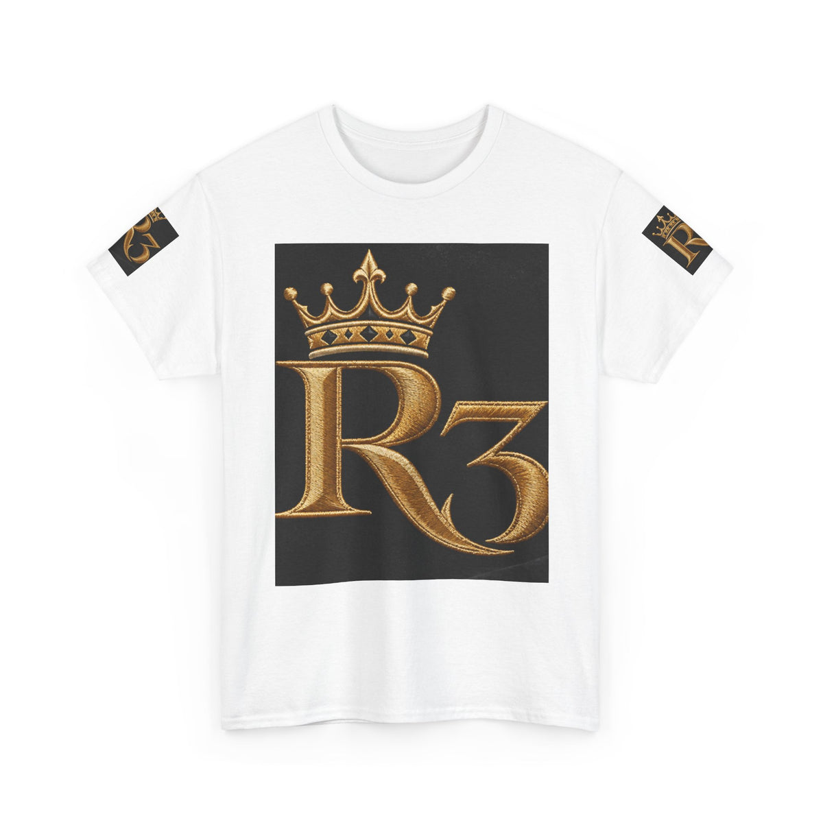 Royal R3 Crown T-Shirt — Gold Monogram Graphic Tee