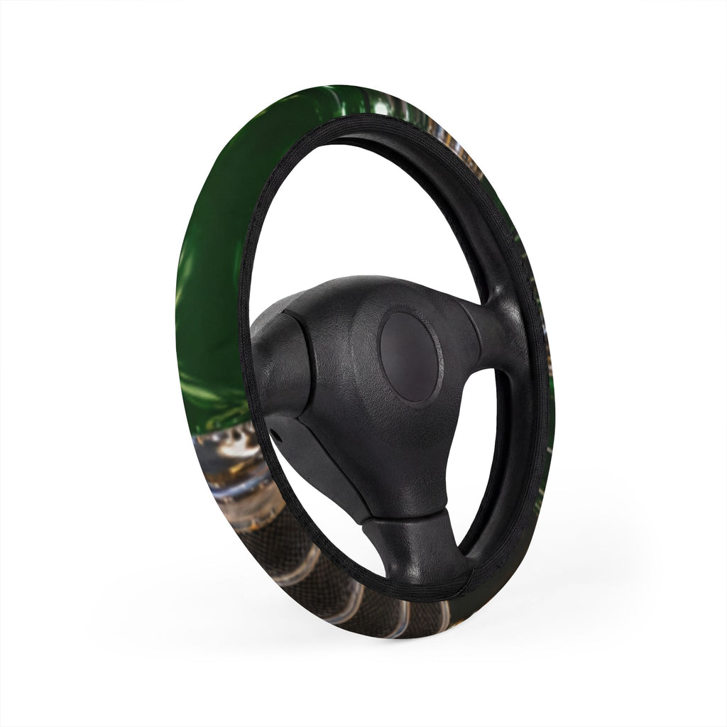 Camouflage Steering Wheel Cover — Green Camo Car Accessory, Grip & Protection