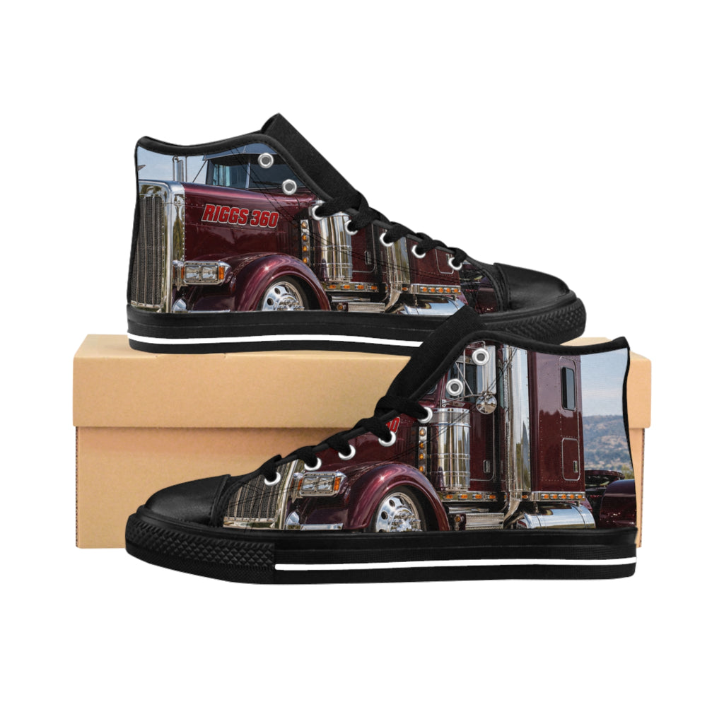 RIGGS 360 Classic High-Top Sneakers — Industrial Metal Train Photo Print