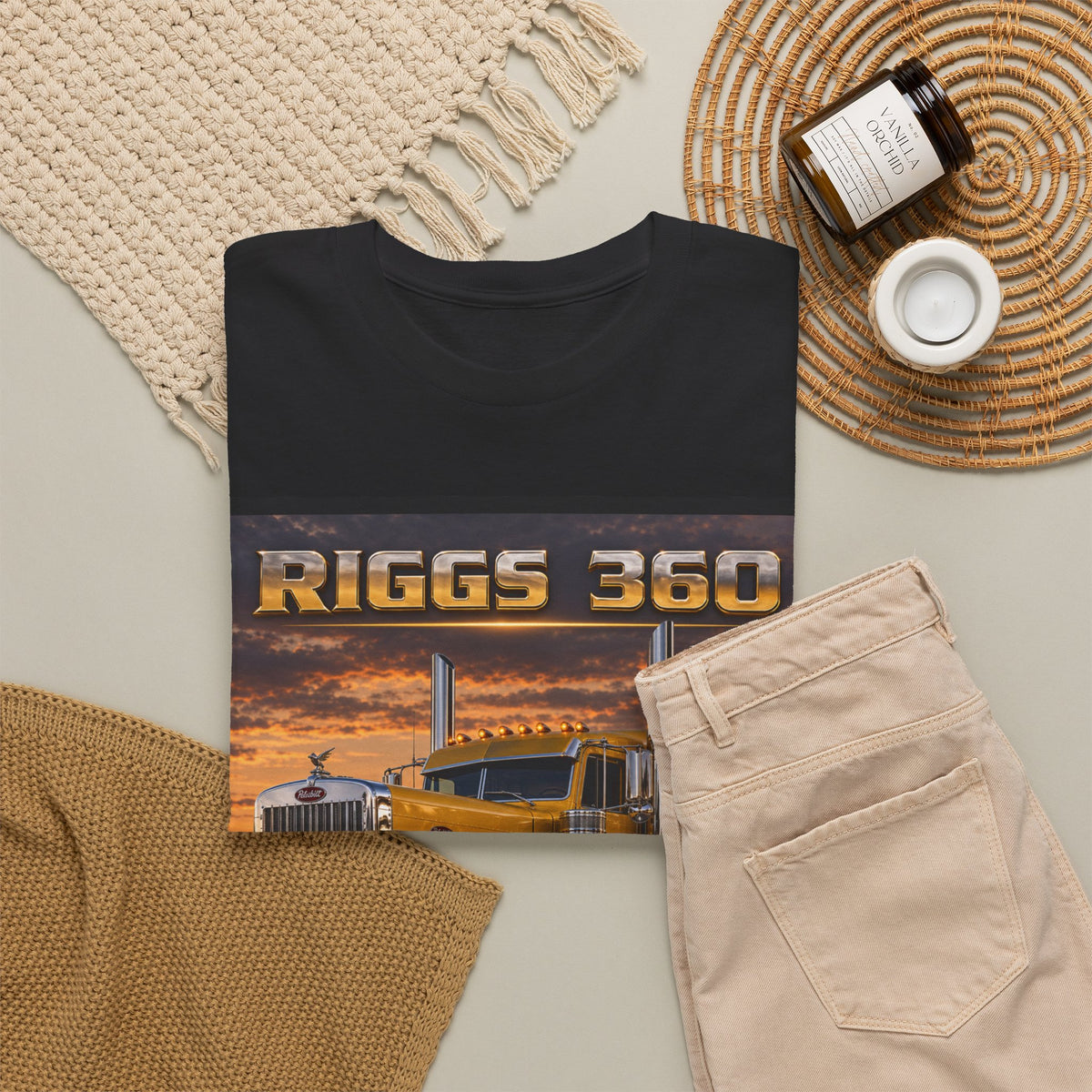 Riggs 360 Yellow Semi Truck Tee — Trucker Graphic Shirt