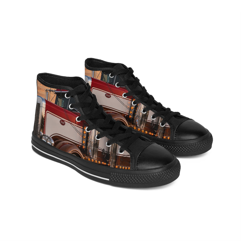 RIGGS 360 Vintage Firetruck Men’s Classic Sneakers — Retro Fire Engine Print High-Tops