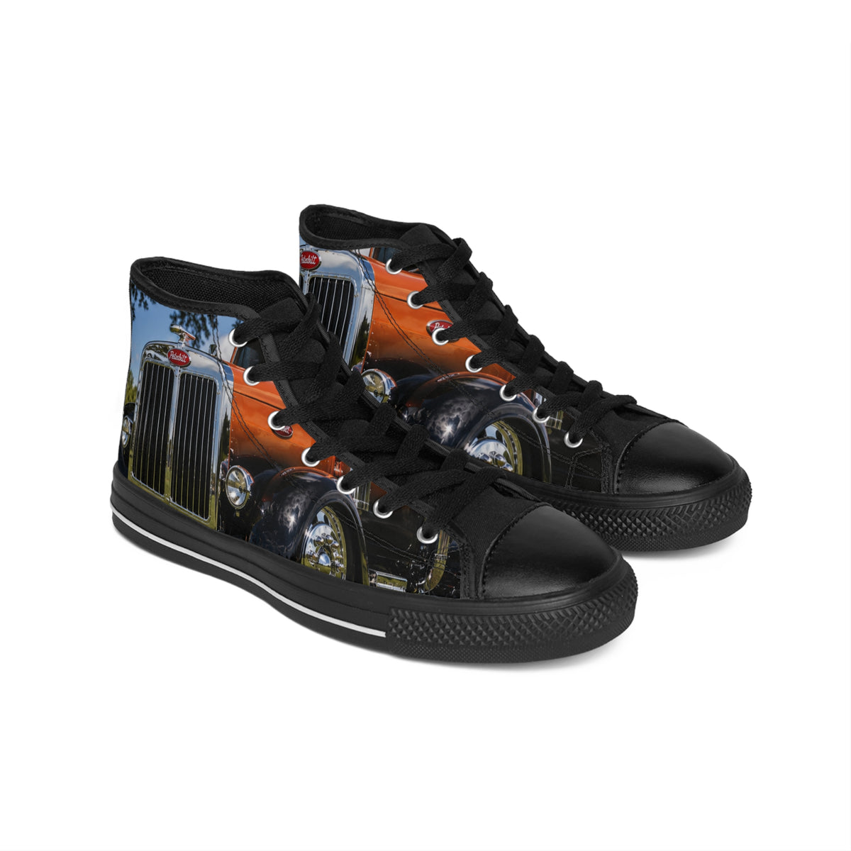 RIGGS 360 Classic Car High-Top Sneakers — Vintage Orange Hot Rod Design