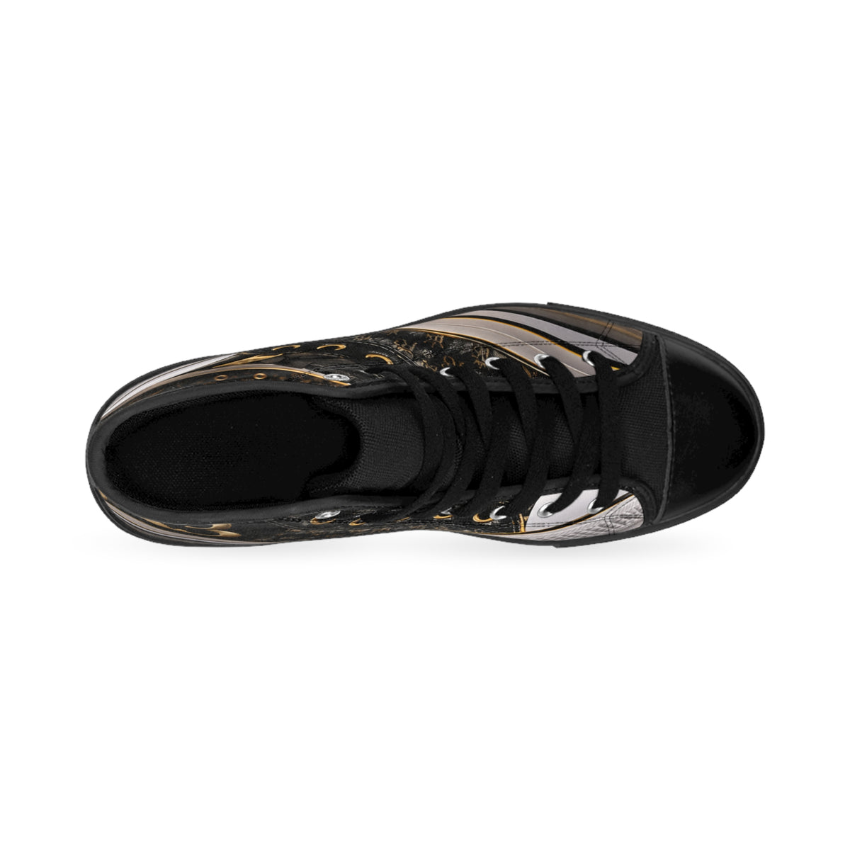 RIGGS 360 Black & Gold Monogram High-Top Sneakers