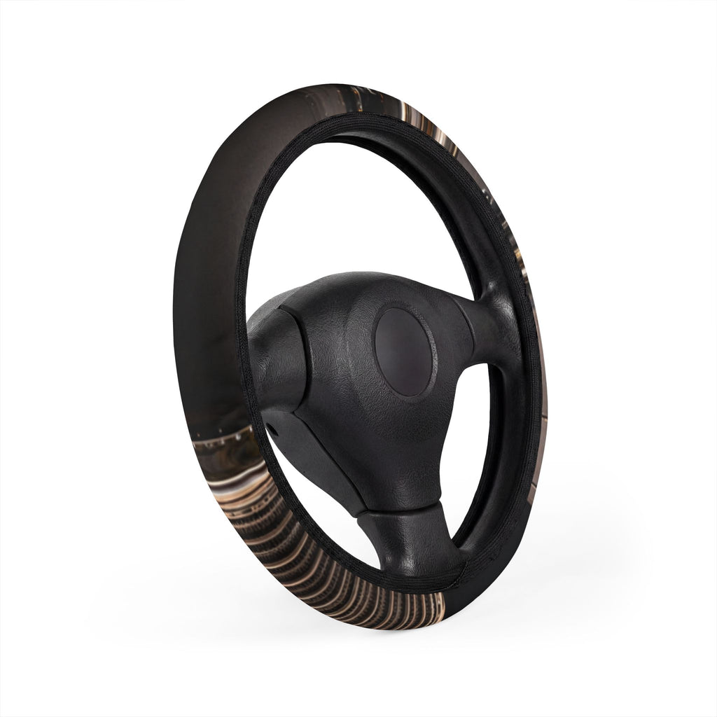 Steering Wheel Cover — Brown Wood Grain Anti-Slip Car Accessory
