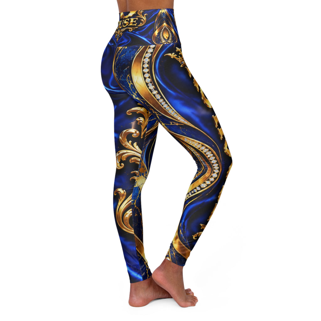 R3 HOUSE WOMENS BLUE & GOLD LEGGINS