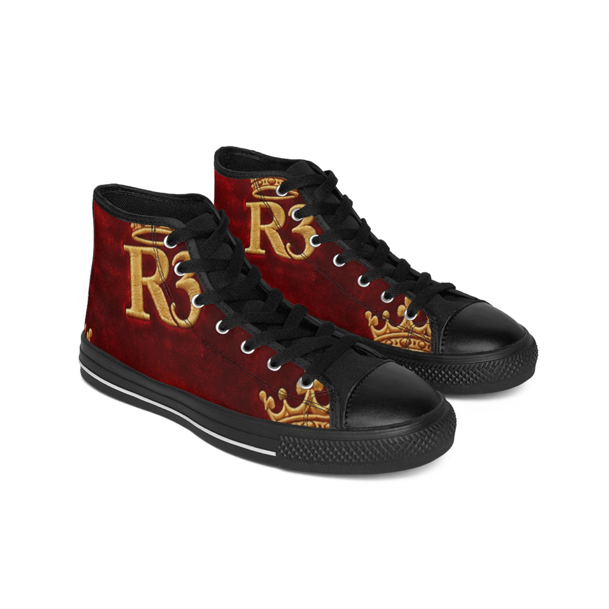 Royal Crown High-Top Sneakers — Red Velvet 'R3' Design