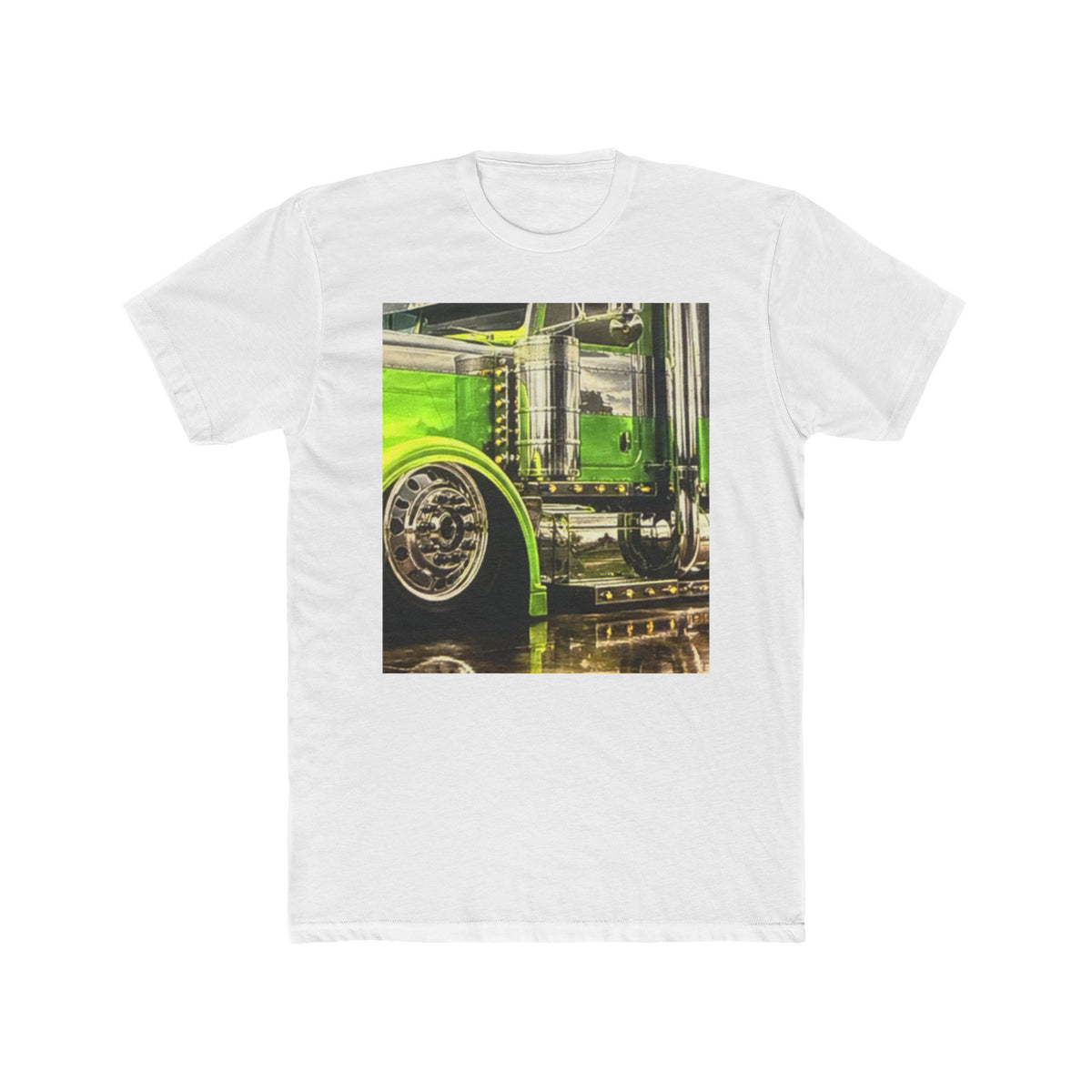 RIGGS 360 Green Semi Truck Graphic Tee — Trucker Cab Illustration T-Shirt