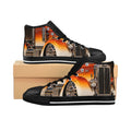 Vintage Semi Truck High-Top Sneakers — Retro Orange Rig Design