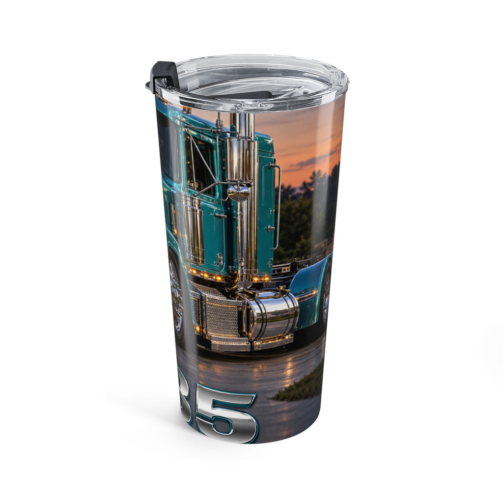 20oz Truck Tumbler — Teal Semi-Truck Travel Mug